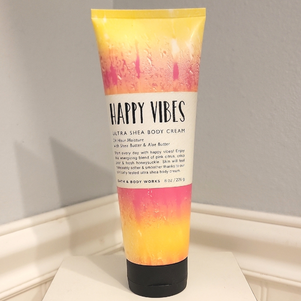 NWT Bath & Body Works "Happy Vibes" Ultra Shea Body Cream Retired Scent